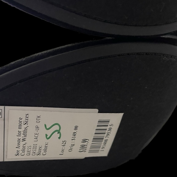 Guess Women's Casidi Lace Knee High Open Toe Boots Black 11 M US - Picture 7 of 13